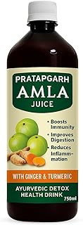Pratapgarh Amla Juice 475 ml – Cold Pressed Amla with Ginger & Turmeric | Sugar Free & No Preservatives | Immunity juice, & Organic Ayurved for Adults
