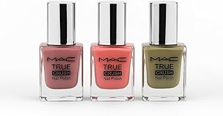 Nail Polish Combo Set of 3 for Women - Long Lasting Nail Color Quick Dry Glossy Finish (Olive Green, Bright Coral Pink & Muted Mauve 447)