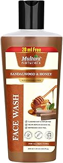 Multani Naturals Sandalwood & Honey Face Wash 270ml | Daily Use Face Wash for Skin Brightening | Lasting Hydration, Oil Control & Anti-Acne | SLS & Pa