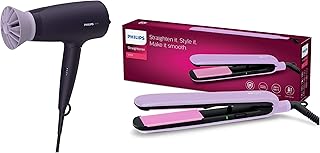 Philips Hair Dryer BHD318/00 1600 Watts Thermoprotect AirFlower Advanced Ionic Care 3 Heat & Speed Settings to Give Frizz Free Shiny Hair-Purple & BHS
