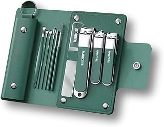 Professional Manicure Pedicure Kit 10 in 1 Nail Cutter Set Stainless Steel Grooming Kit with Luxury Travel Case for Men Women