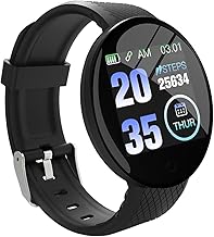 Bouncefit M I D18 Round Fitness Band Smart Watch for Men, Women, Boys, Girls, Kids – Single Touch Interface, Water Resistant, Workout Modes, Quick Cha