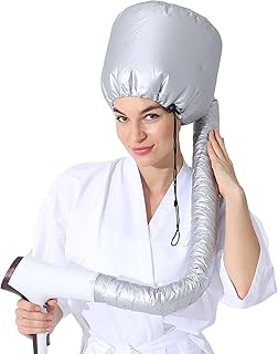 Hair Dryer Helmet Attachment – Upgraded Adjustable Hood Cap for Blow Dryer, Soft Bonnet Hair Dryer Hat for Deep Conditioning, Curling & Styling – Fits
