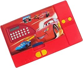 Plastic Jumbo Pencil Box with Calculator for Birthday Return Gifts for Kids (Cars)