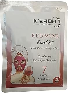 K'ERON Professional Red Wine Facial Kit & Korean Glass Facial Kit | Glassy Perfection Deep Hydration & Rejuvenation For All Skin Types- Combo Pack