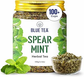 BLUE TEA - Spearmint Herbal Tea - 100 gm -100 Cups | Pcos Relief | Balances Hormones, Reduces Facial Hair & Acne and Supports Digestion | Herbal Tea -