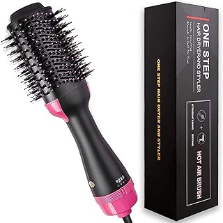 4-in-1 One Step Hair Dryer Brush with 1000W Power – Hot Air Styler for Blow Drying, Straightening, Curling, and Volumizing – Achieve Salon-Quality Shi