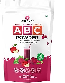 Curever ABC Powder Health Drink Mix | Apple, Beetroot & Carrot Superfood Blend | With Almonds & Palm Sugar | Natural Immunity & Energy Support | Apple