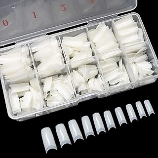 Aabbye Natural: 500Pcs Natural False Nails Tips Lady French Style Acrylic Artificial Tip Manicure with Box of 10 Sizes for Nail Art Salons and Home DI