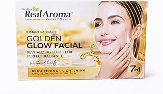 Top Max Real Aroma Instant Radiance Golden Glow Facial Kit, 7 in 1, Brightening and Lightening, Single Use Hygienic Kit,6 pack