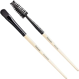 Midazzle Premium Wooden Eye Shadow Brush with Premium Wooden Maskara Brush Makeup Brush for Makeup Beauty with Smooth Soft Hair Bristles Natural Handl