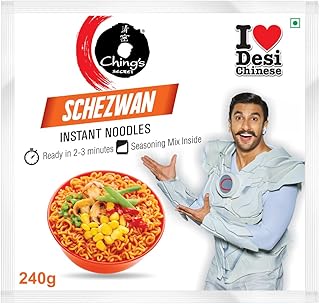 Ching’s Secret Schezwan Instant Noodles, Desi Chinese Noodles, Vegetarian, 240g