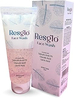 Resglo Anti-Acne Salicylic Acid 2% Face Wash For Oily & Acne Prone Skin | With AHA,BHA for Pore Cleansing,Oil control & Skin Brightening | Cleanser fo