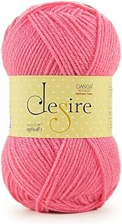 Ganga Acrowools Acrylic Desire Hand Knitting and Crochet Yarn. Pack of 1 Ball - 100Gms. Shade No - (Diss_037)