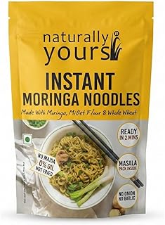 Naturally Yours, Moringa Instant Ramen Noodles, 175 GM | Ready In 2 Mins | Masala Pack Inside| Made with Rich Moringa Leaf Powder (Pure Shigru), MIlle