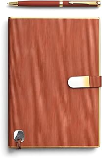 Elegant Leather Finish Diary with Magnetic Flap, A5 Size 192 Pages Notebook Journal for Office, Personal Writing & Planning, Premium Corporate Gift fo