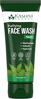 Kashni Herbal Neem Face Wash for Pimples and Acne Control | Anti-Bacterial Herbal Cleanser for Oily Skin | 100ml | Pack of 2