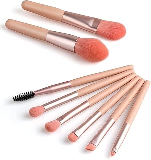 Sajani Mini Makeup Brush Set with Case, Face And Eyeshadow Makeup Brush Kit Travel, Synthetic Bristles Cosmetic Brush Set for Powder Blending Blush Ey