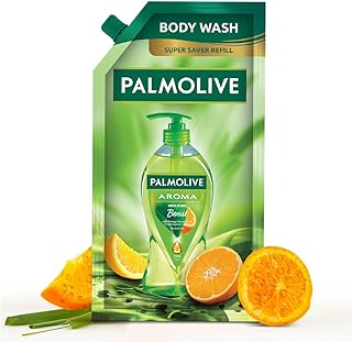 Palmolive Aroma Morning Boost Body Wash For Women & Men,750Ml Shower Gel Refill Pack,100% Natural Citrus Essential Oil Lemongrass Extracts A Soft Smoo