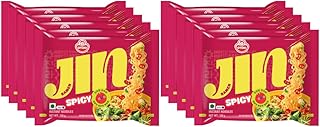 Ottogi Jin Ramen Korean Style Instant Noodles Spicy Flavor 120g, Pack of 10 (1.2kg) | Veg & Authentic Korean Ramen Noodle | The Product of Korea