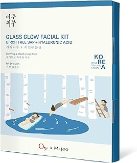 O3+ Mijoo Korea Glass Glow Facial Kit with Birch Tree Sap & Hylaluronic Acid - Ideal for Dry Skin