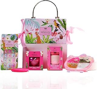 Whimsy Beauty Magical Clutch Makeup Kit for Kids & Pre-Teens | Non-Toxic Play Makeup Set with Eye Shadow Palette, Lip Tint, Lip Gloss, Press-On Nails