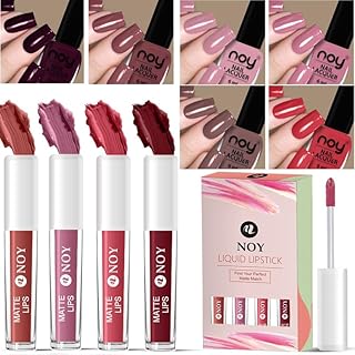Noy Nail Paint For Professional Manicures Glam Combo Glossy Nail Paint Matte Liquid Lipstick Set Perfect Choice Matte Lipstick & Nail Polish Valentine
