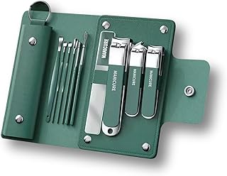 Premium 10-in-1 Stainless Steel Manicure & Ear Cleaning Kit for Men & Women Nail Cutter Set with Large, Medium, Small Clippers & 6 Ear Picks Portable