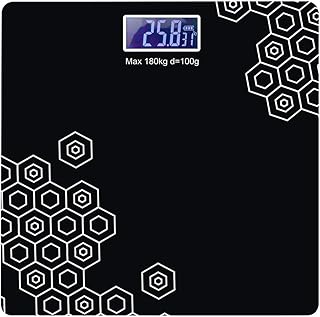 Personal Digital Bathroom Weighing Scale glass weight Machine for body weight measurement (8mm White Round Weighing machine (Hexagonal)