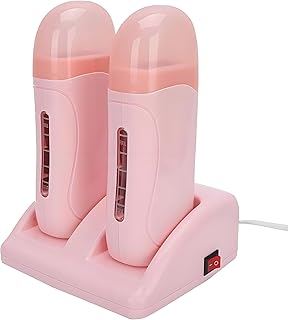Roll On Wax Warmer with Double Cartridges, Professional Hair Removal Wax Heaters Hair Roller Epilator Wax Machine - Pink (220V)