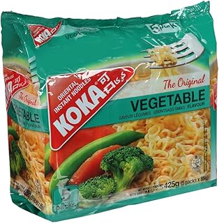 KOKA Orienta Instant Noodles The Original Vegetable Flavour(Pack Of 5) With Flavouring Oil "(Halal Certified)" - Vegetarian - 85 Gm