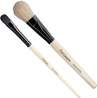 Midazzle Premium Wooden Eye Shadow Brush with Premium Wooden Face Pack Brush Makeup Brush for Makeup Beauty with Smooth Soft Hair Bristles Natural Han