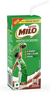 Nestle MILO Ready to Drink | Liquid Health Drink with Millets | Chocolate Flavoured | Tetra Pack | 180Ml.