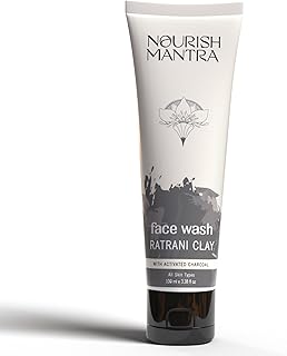 Nourish Mantra-Ratrani Moroccan Lava Face Wash | Enriched With Moroccan Clay, Activated Charcoal & Vitamin E | Face Wash For All Skin Types | Paraben