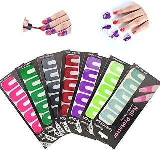 ROSLIE Nail Polish Protector Tips Cover Edge Anti-Flooding Plastic Template Clip Manicure Tools Set Nail Tools [2 PACK-20 pcs] muiticolor