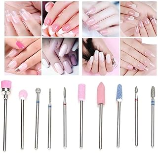 Nail Drill Bit Set, 10pcs Grinding Head Nail Art Tools, for Electric Manicure Pedicure Nail Drill Machine Bits Set Tool