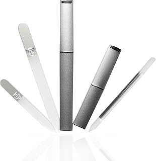 Glass Nail File Cuticle Trimmer & Manicure Nail File Set, Precision Filing, Gentle on Natural Nails - Bona Fide Beauty, Genuine Czech Glass (3-Piece S