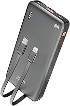 Ubon 10000mAh Powerbank (PB-X119) | 30W QC & PD Fast Charging | Type-C Input & 4 Output Ports | Smart IC Protection | LED Battery Indicator (Black)