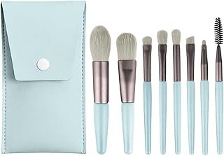 MKSL® 8 Pcs Brush Set With Pouch, Makeup Brushes Premium Synthetic Kabuki Foundation, Concealers, Eye Shadows Professional Blush, Face Powder, Highlig
