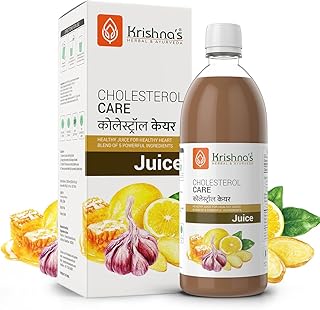 KRISHNA's HERBAL & AYURVEDA Cholesterol Care Juice - 500 Ml | Contains Honey With Apple Cider Ginger Garlic, Sugar Free, Health Drink
