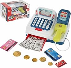 Kids Cash Register Toy with Calculator & Scanner | Pretend Play Shopping Set for Children | Educational Role Play Toy with Sound & Light | 3+ Years Bo