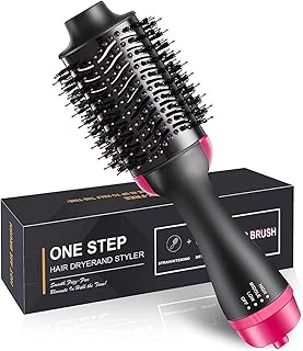 One Step Hot Air Brush 3-in-1 Hair Dryer & Styler | Volumizer Brush with Negative Ion Ceramic Technology | Straightening, Curling & Drying Tool for Sm