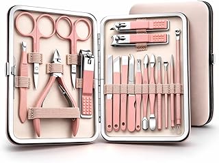 RECLUSE 18 in 1 Professional Manicure Set Nail Clippers Kit for Men & Women, Pedicure Grooming Kit with Travel Case Multipurpose Tool, Foot & Face Cut