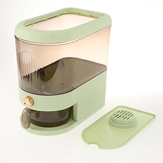 Rice Dispenser Leakproof Rice Storage Container for Household Pantry Kitchen Green Gray 5kg|Food Grade BPA Free Leak Proof, Spices Atta Grains & More