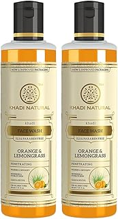 Khadi Natural Orange & Lemongrass Herbal Face Wash | Face Wash for Dry Skin | Natural Face Wash | Organic Face Wash for Healthy Skin | Paraben & SLS F