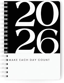 PAPBOO A5 Handy, Hardcover, Hardbound 2025 Diary with Calendar, Easy to Carry White Spiral Wiro Notebook: 80 GSM Paper, Ruled, 188 Pages, Journal, Dia