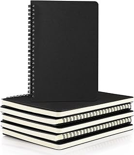 EUSOAR A5 Spiral Notebook, 6 Pack 5.5" x 8.3" 120 Pages Hardcover Lined Travel Writing College Ruled Notebooks, Memo Notepad Sketchbook, Students Offi