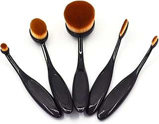 NESA Set of 5 Makeup Brush Cosmetic Oval Toothbrush Blush Powder Foundation Beauty Eyeshadow Black Brushes Set