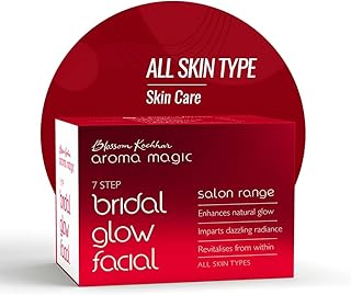 Aroma Magic 7 step Bridal Glow Facial Kit | Enhance Natural glow + Dazzling radiance & Revitalises with Turmeric& Rose Extracts | All Skin type| 5 Sin