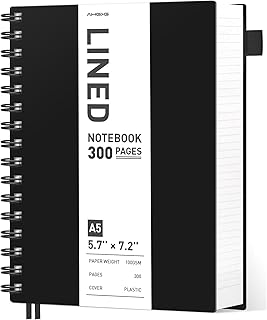 AHGXG Spiral Notebook College Ruled - Spiral Journal A5 Smal Notebooks for Work, 100GSM Thick Paper, Plastic Hardcover, for Office School Writing Note